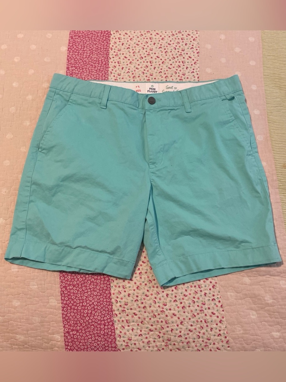 Free Planet Aqua Flat Front Men's Shorts